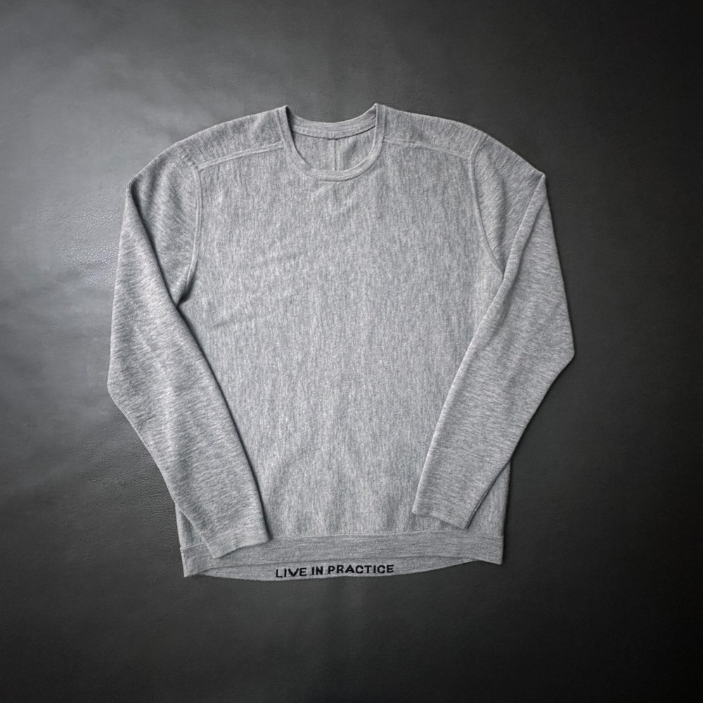 Lululemon Alpine Air Crew Sweatshirt Mens Large Gray 100% Merino Wool Athleisure